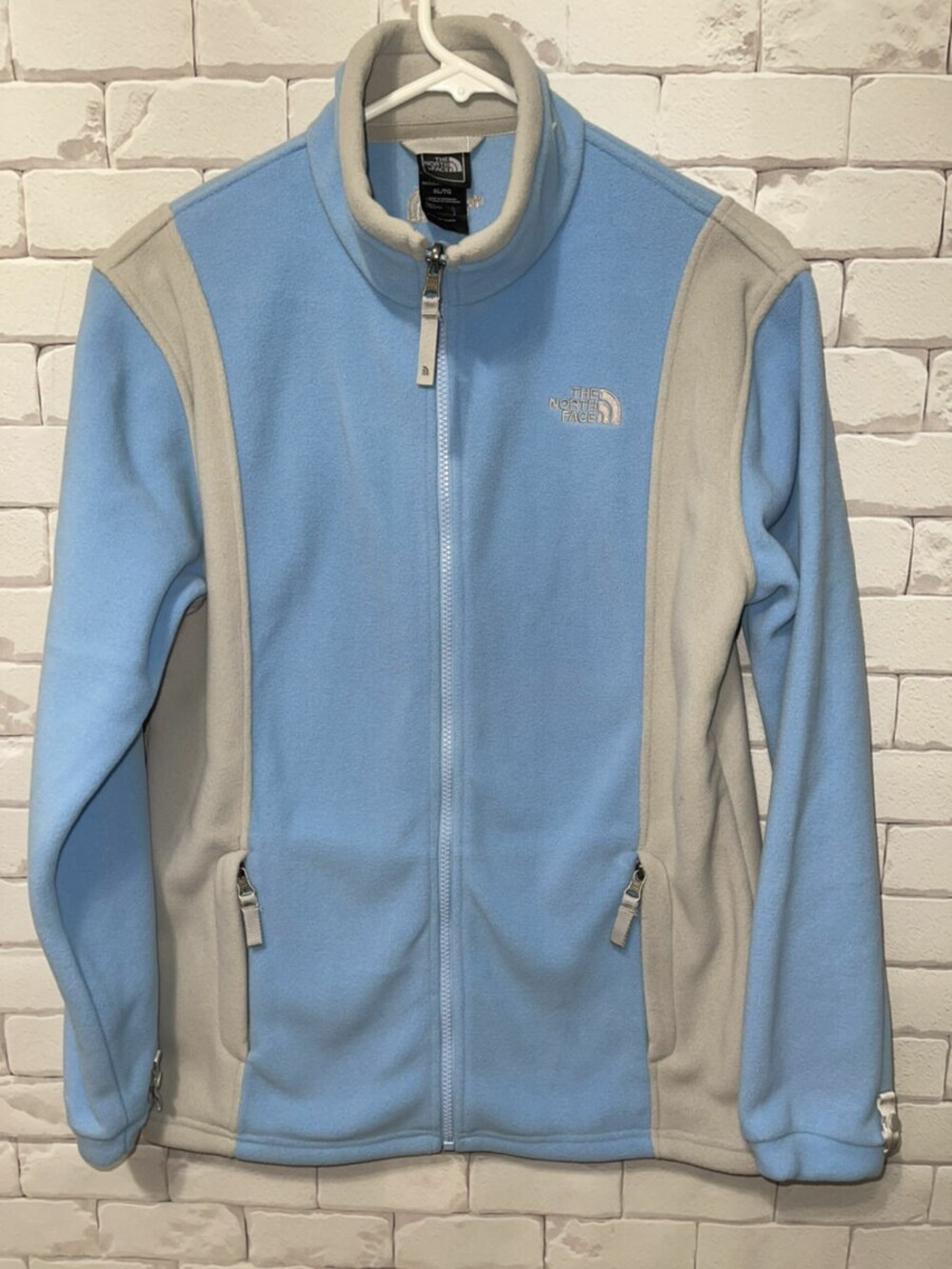 Girls The North Face Fleece JAcket Blue /Gray Jacket Sz XL  EUC!